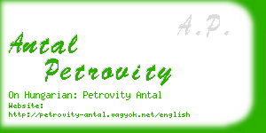 antal petrovity business card